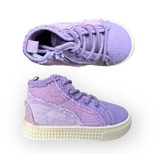 Zara Canvas Lavender High-Top Sneakers, Size 23 EU, 7 US